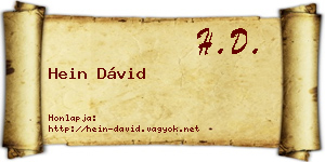 Hein Dávid névjegykártya